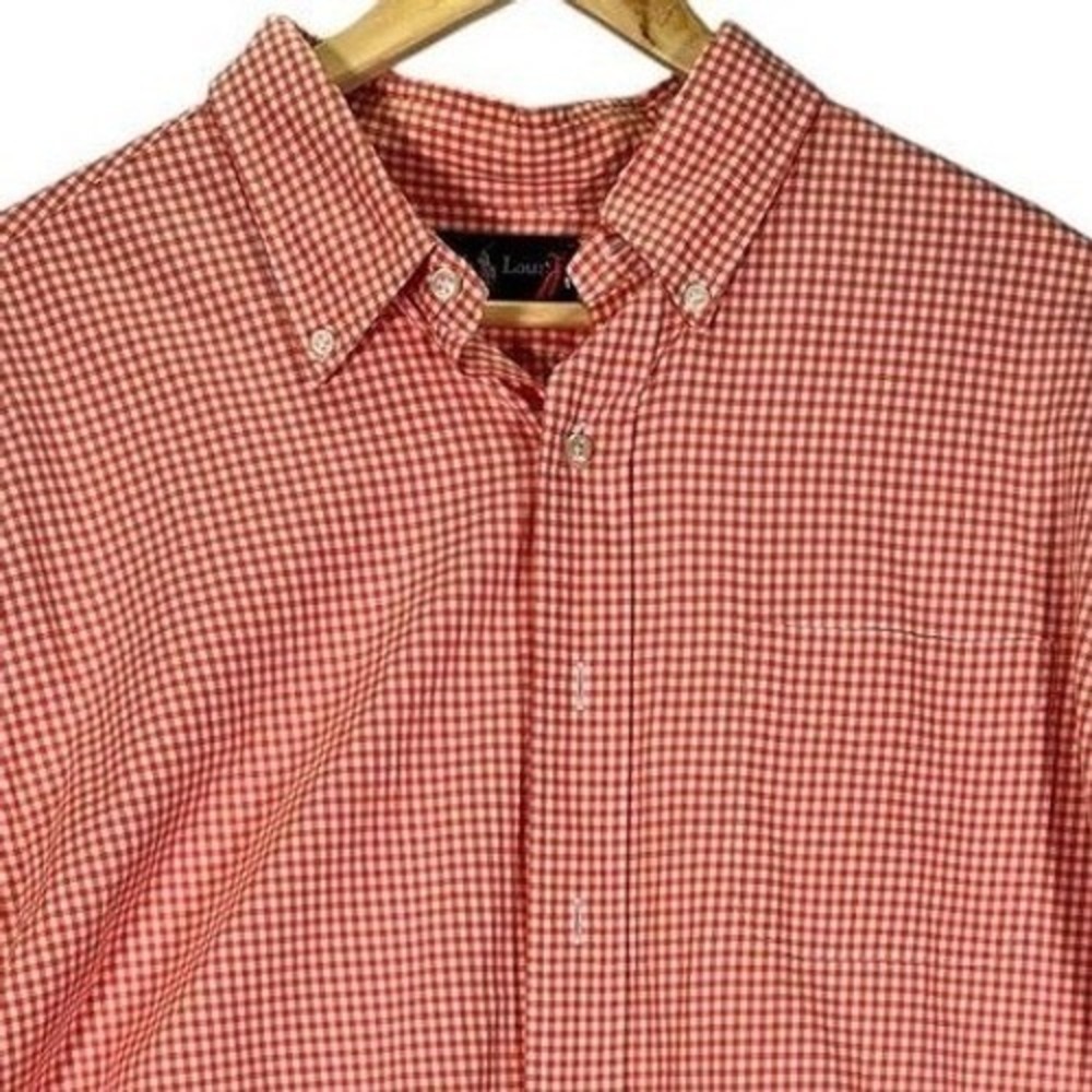 Ralph Lauren Dress Shirt Orange Gingham Plaid Long Sleeve Men's Size 2XL‎